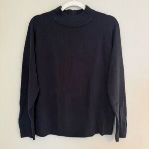 Draper’s & Damon’s High Scoop Neck Zip Back Sweater Black Large